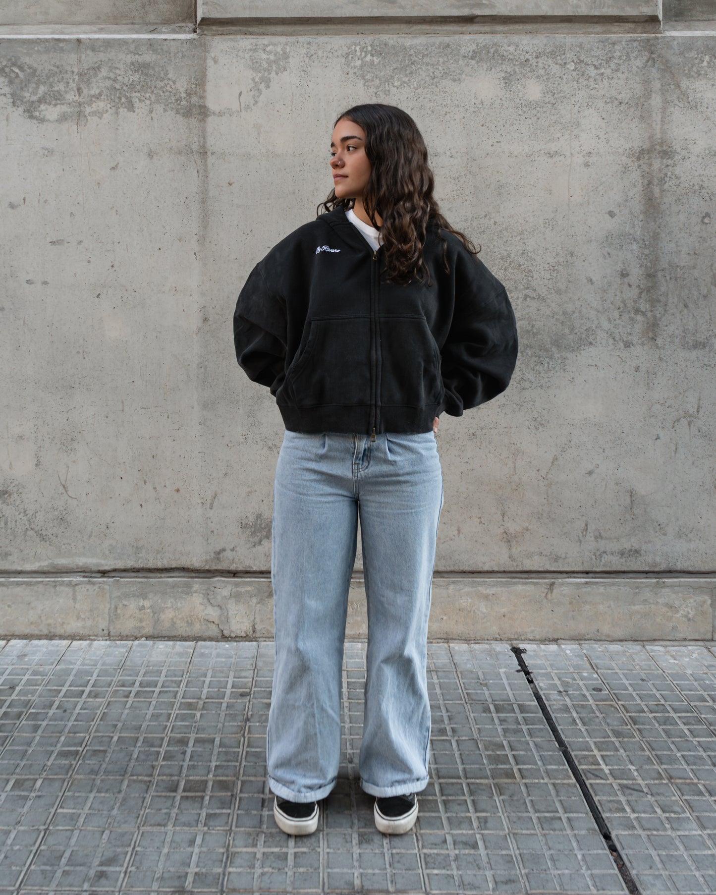 HOODIE BOXY ZIP BLACK