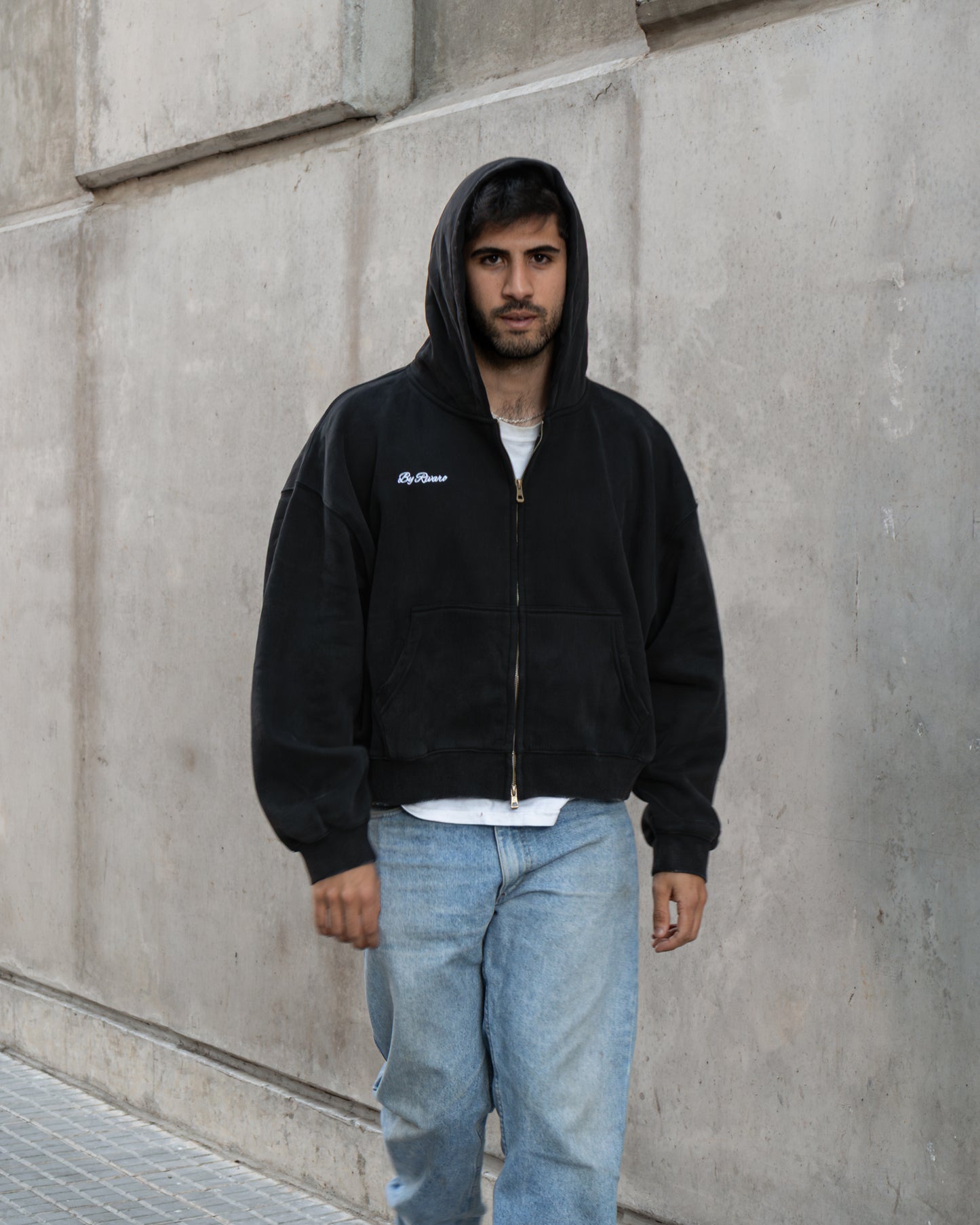 HOODIE BOXY ZIP BLACK