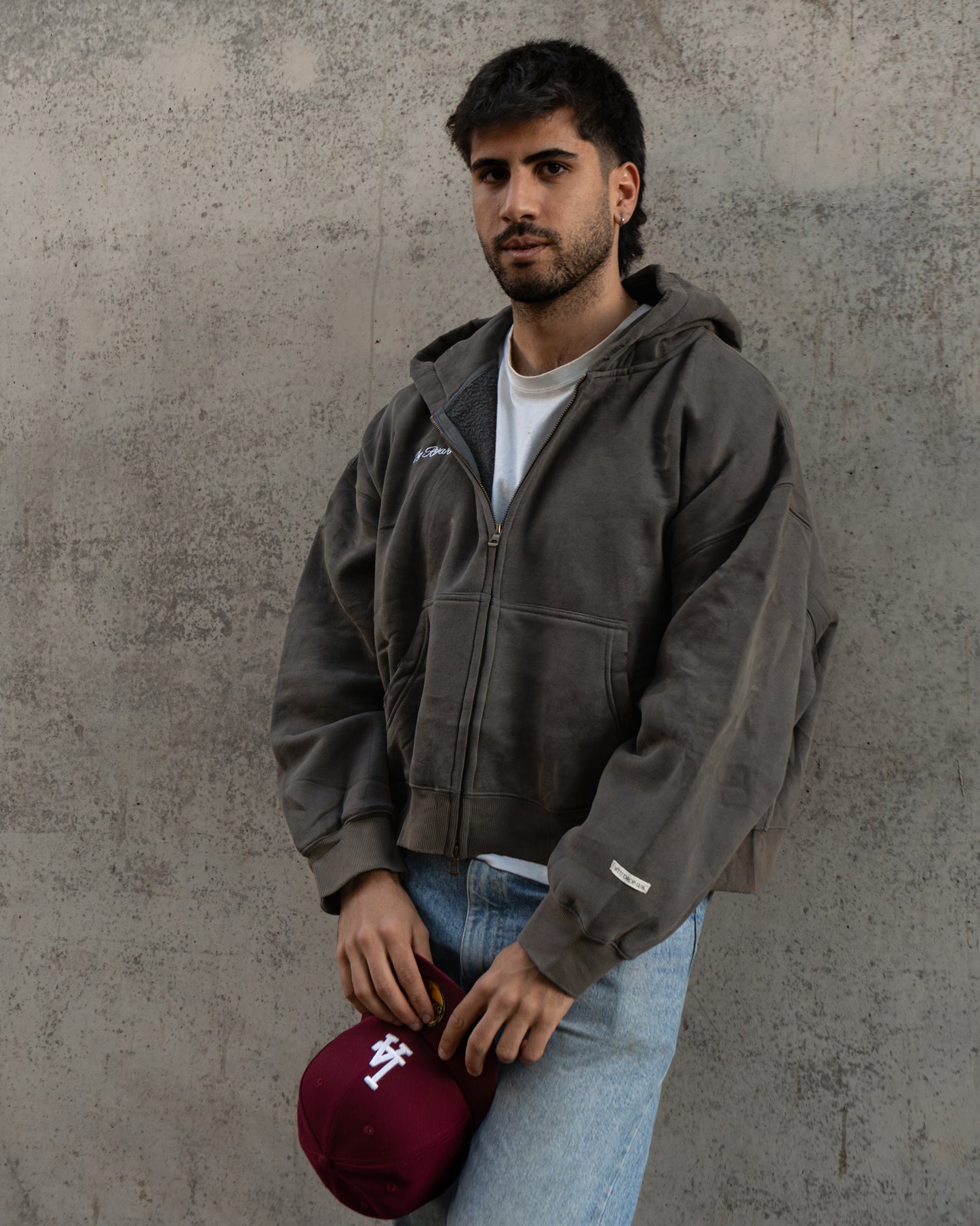 HOODIE BOXY ZIP GREY