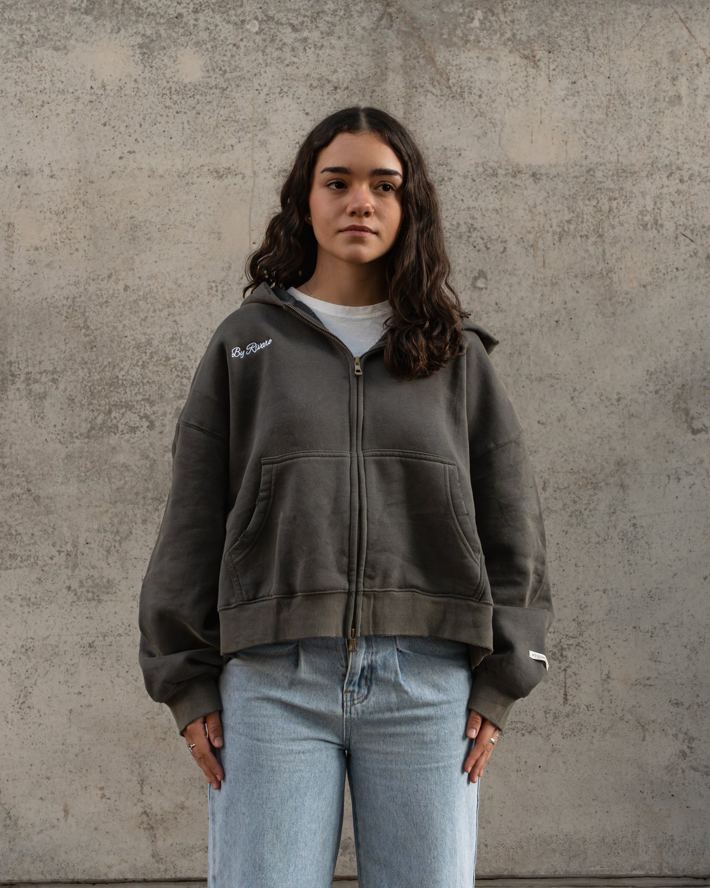 HOODIE BOXY ZIP GREY