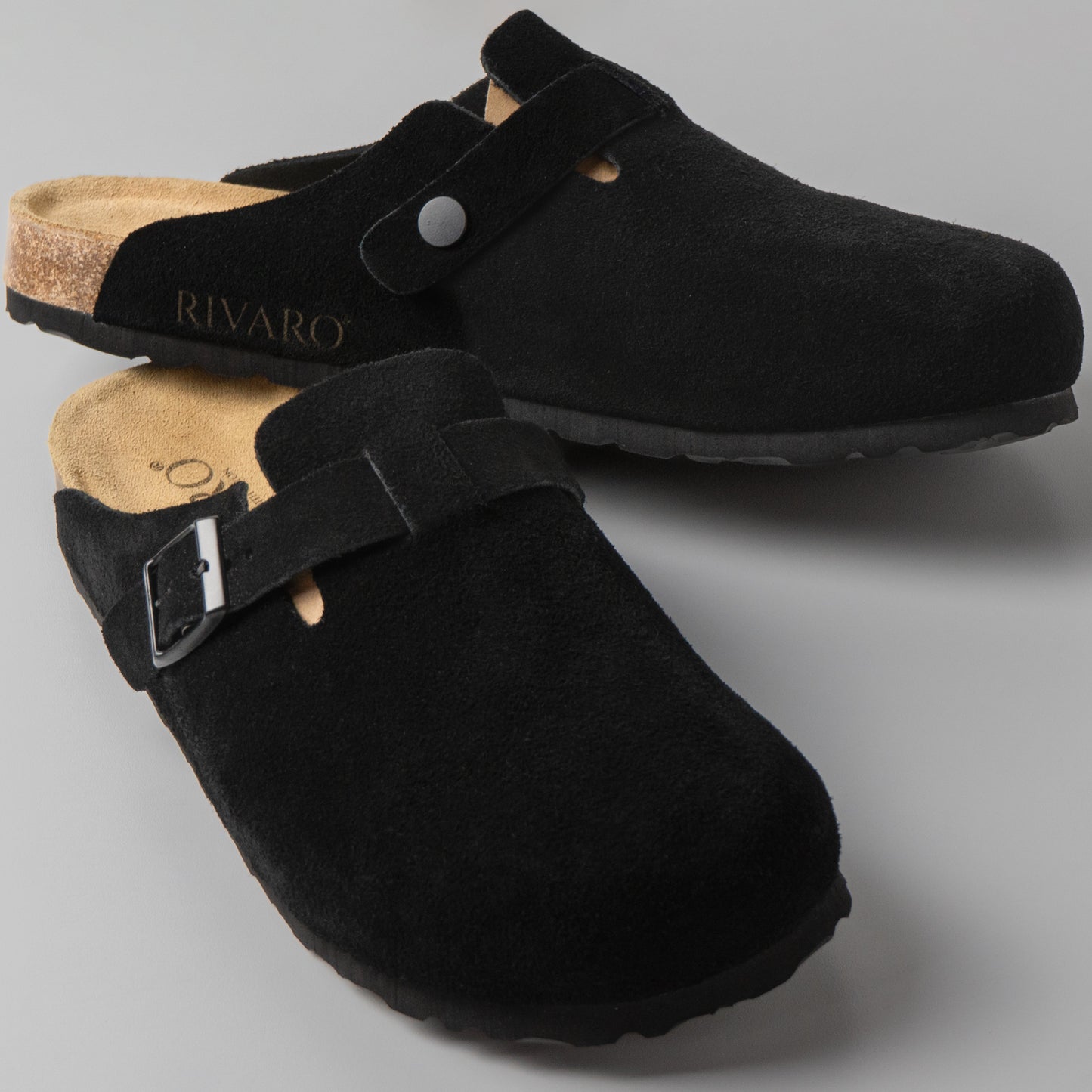 Milano Oiled Leather Clogs - Black