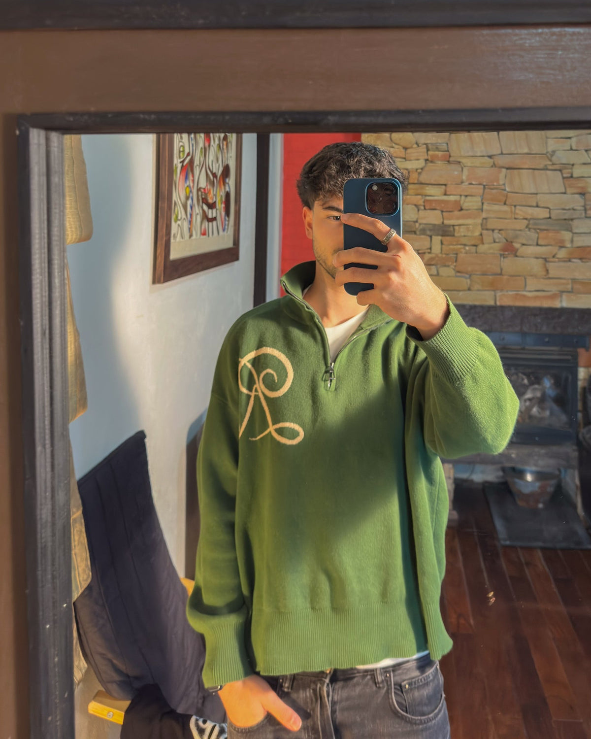 Sweater Tejido 100% Algodón Dark Green