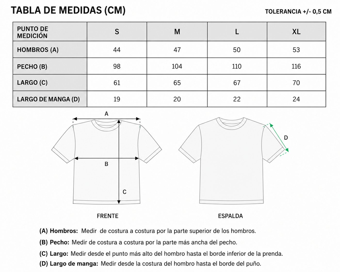 Guía de talles