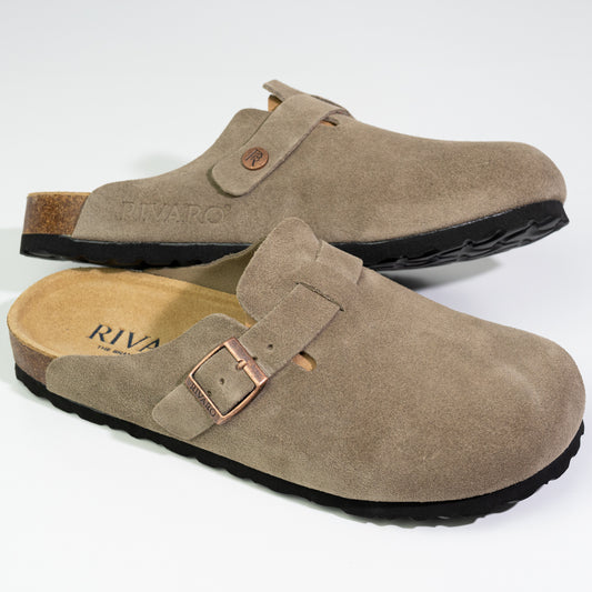 Zuecos Milano 2.0 Cuero Gamuzado - Beige