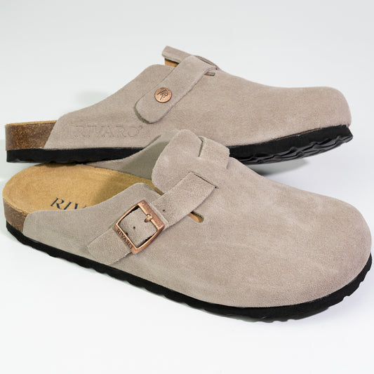 Zuecos Milano 2.0 Cuero Gamuzado - Grey
