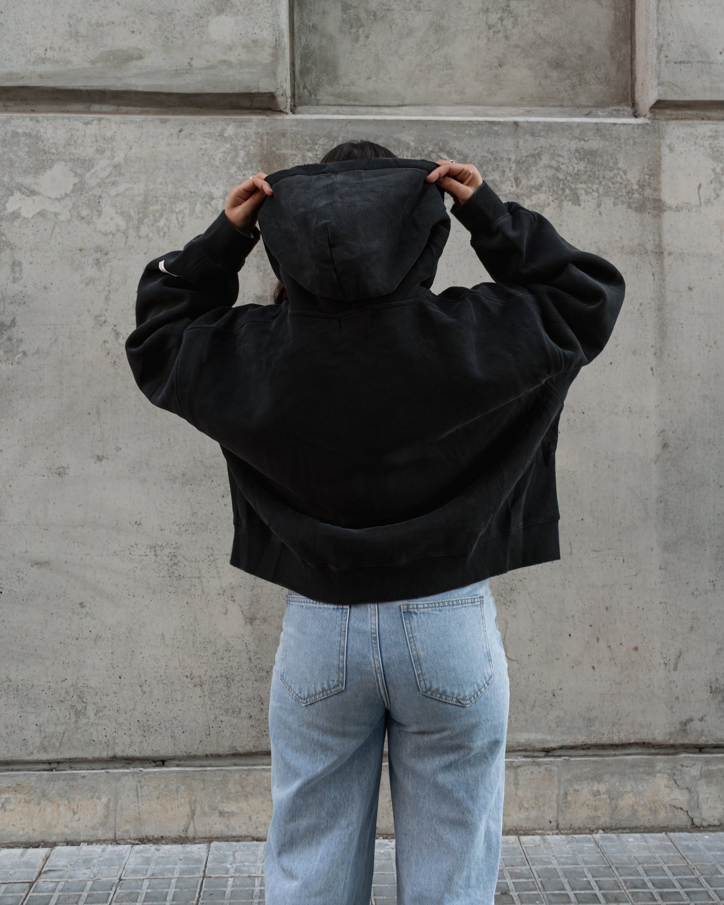 HOODIE BOXY ZIP BLACK