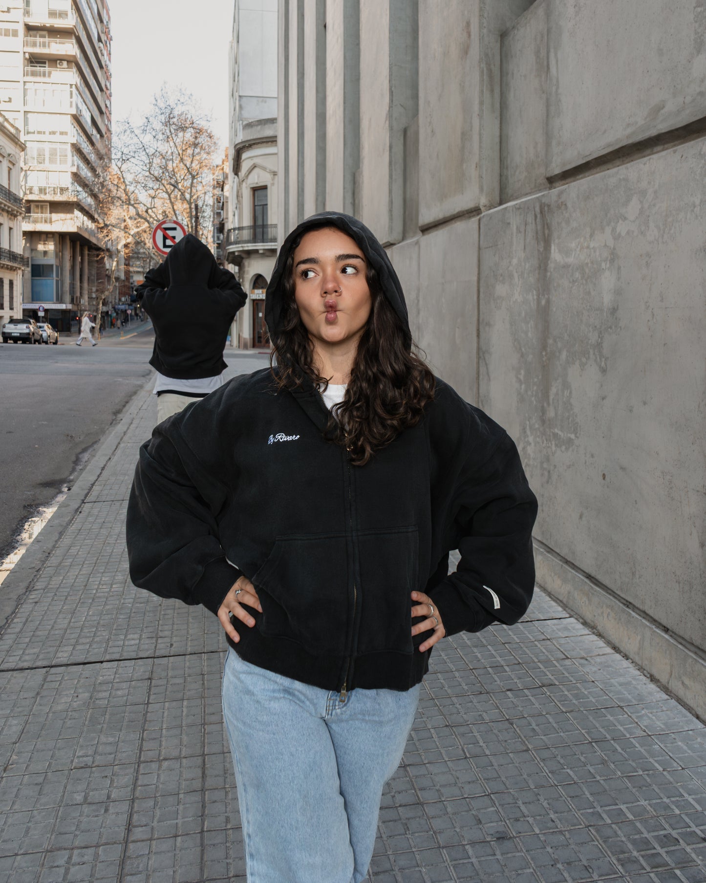 HOODIE BOXY ZIP BLACK