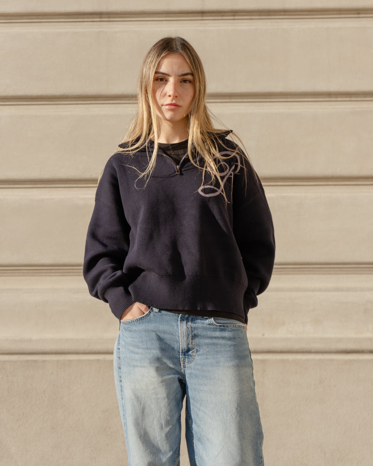 Sweater Tejido 100% Algodón Navy Blue