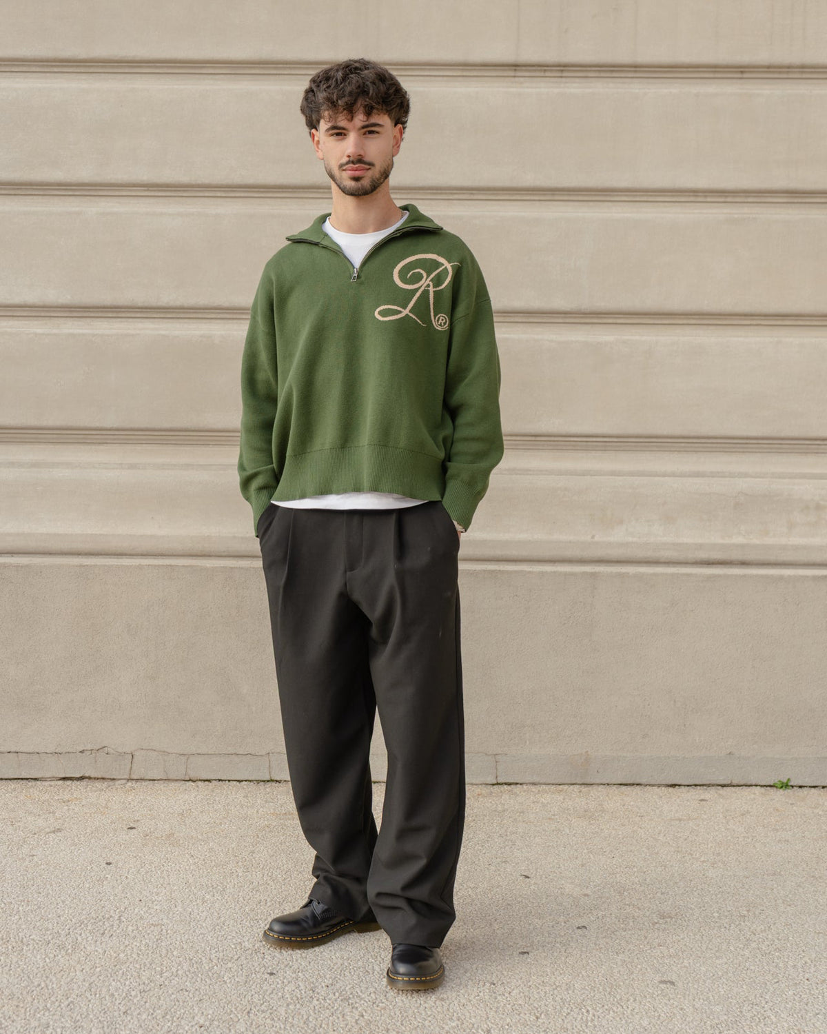 Sweater Tejido 100% Algodón Dark Green